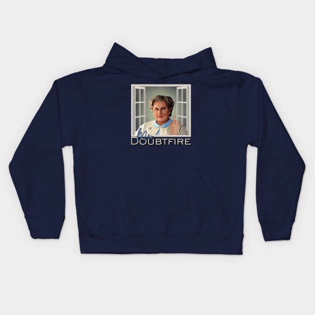 Mrs Doubtfire Flips Off Kids Hoodie by Zbornak Designs